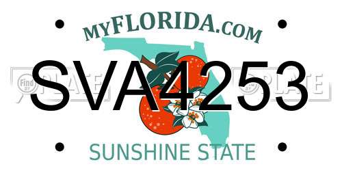 SVA4253 Florida License Plate