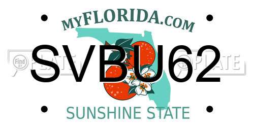 SVBU62 Florida License Plate