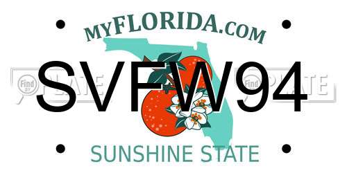 SVFW94 Florida License Plate