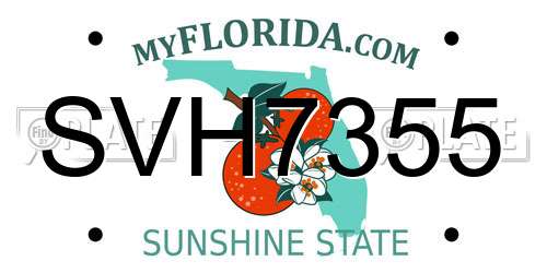 SVH7355 Florida License Plate