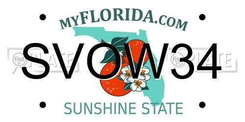 SVOW34 Florida License Plate