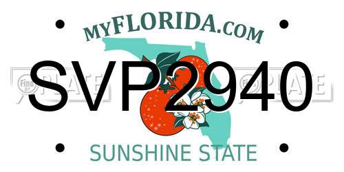 SVP2940 Florida License Plate