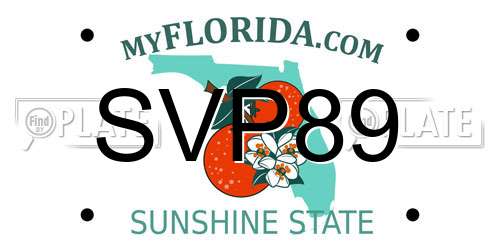 SVP89 Florida License Plate