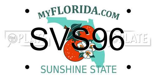 SVS96 Florida License Plate