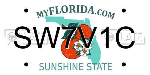 SW7V1C Florida License Plate