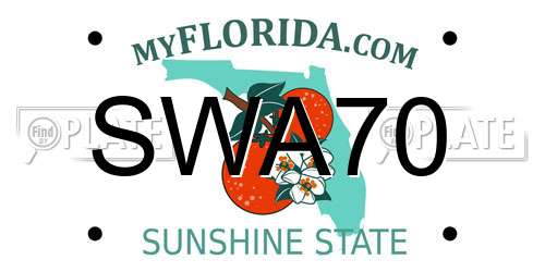 SWA70 Florida License Plate