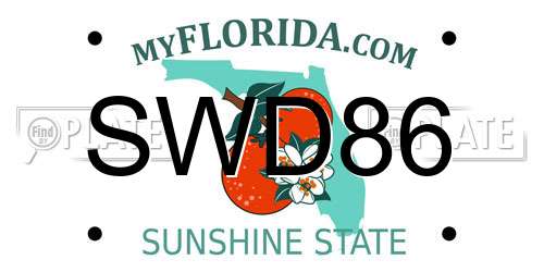 SWD86 Florida License Plate