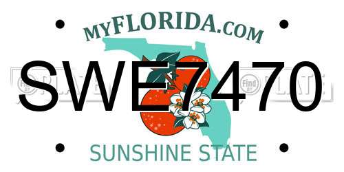 SWE7470 Florida License Plate
