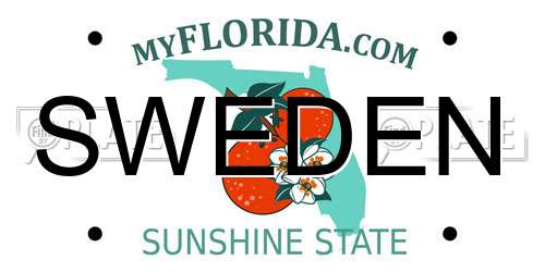 SWEDEN Florida License Plate
