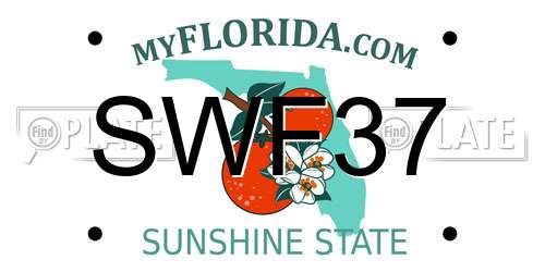 SWF37 Florida License Plate