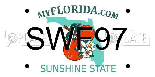 SWF97 Florida License Plate