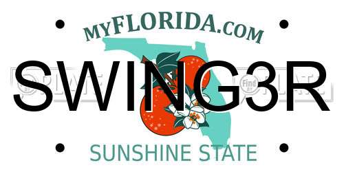 SWING3R Florida License Plate