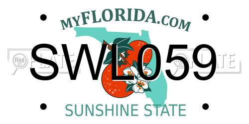 SWL059 Florida License Plate