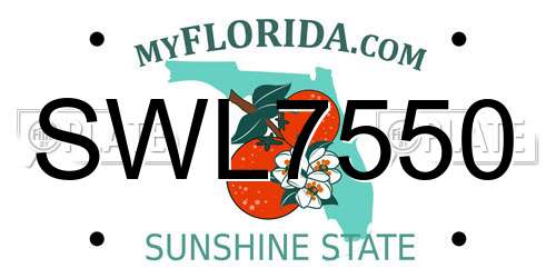 SWL7550 Florida License Plate