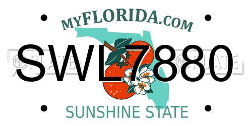 SWL7880 Florida License Plate