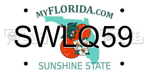 SWLQ59 Florida License Plate