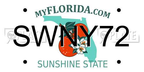 SWNY72 Florida License Plate