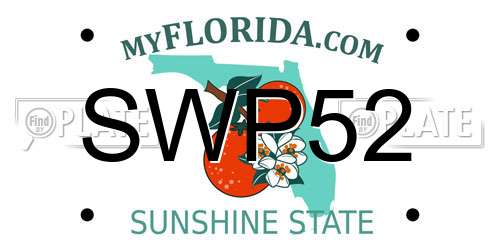 SWP52 Florida License Plate