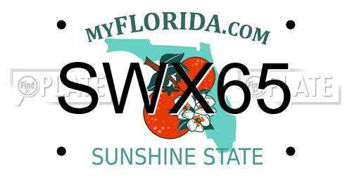 SWX65 Florida License Plate