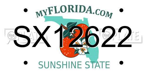 SX12622 Florida License Plate