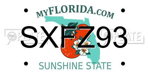 SXFZ93 Florida License Plate