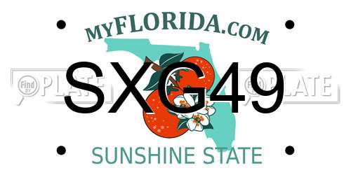 SXG49 Florida License Plate