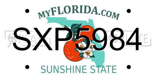 SXP5984 Florida License Plate