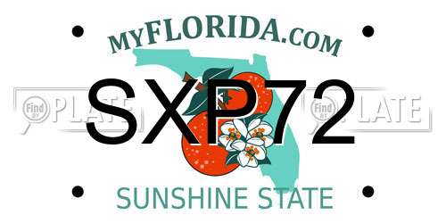 SXP72 Florida License Plate