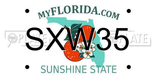 SXW35 Florida License Plate
