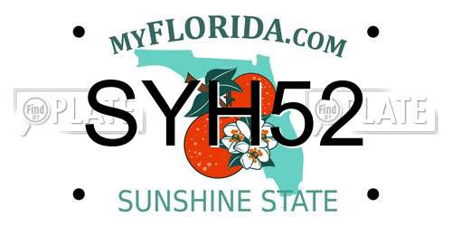 SYH52 Florida License Plate