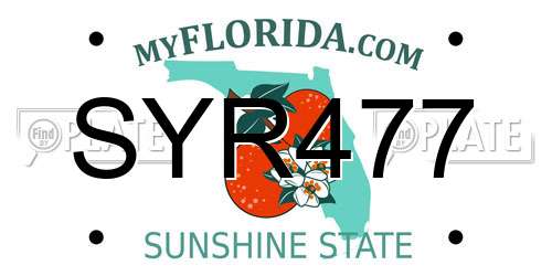 SYR477 Florida License Plate