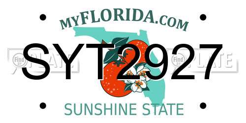 SYT2927 Florida License Plate
