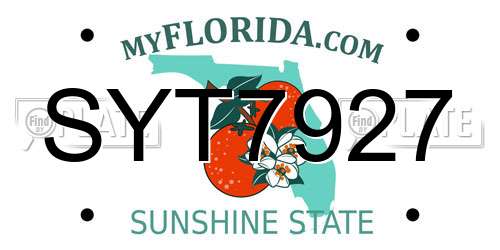 SYT7927 Florida License Plate