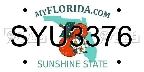 SYU3376 Florida License Plate