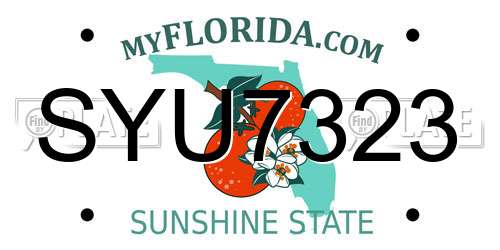 SYU7323 Florida License Plate