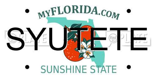 SYUTETE Florida License Plate