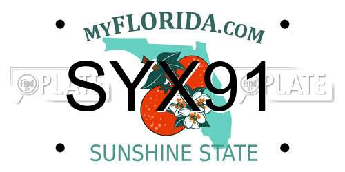 SYX91 Florida License Plate