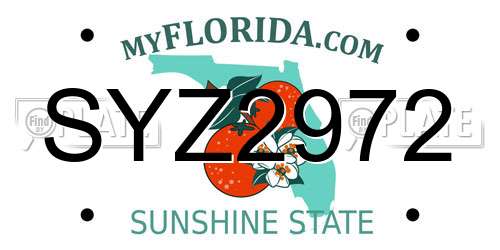 SYZ2972 Florida License Plate