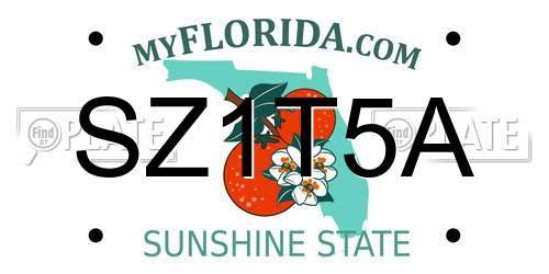 SZ1T5A Florida License Plate