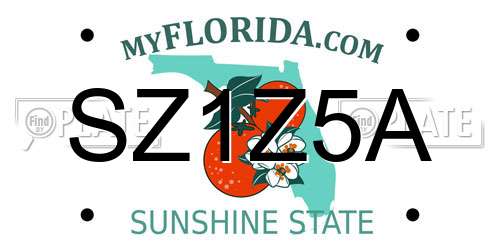 SZ1Z5A Florida License Plate