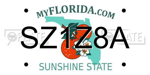 SZ1Z8A Florida License Plate
