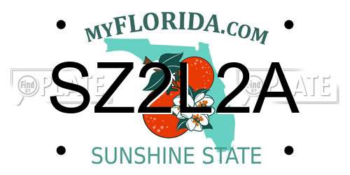 SZ2L2A Florida License Plate