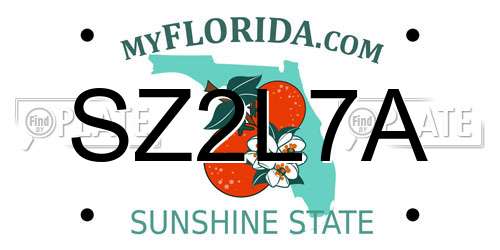 SZ2L7A Florida License Plate