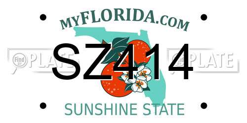 SZ414 Florida License Plate