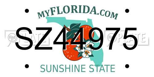 SZ44975 Florida License Plate