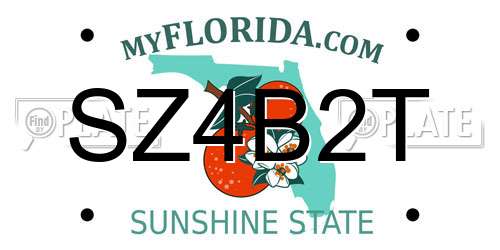 SZ4B2T Florida License Plate