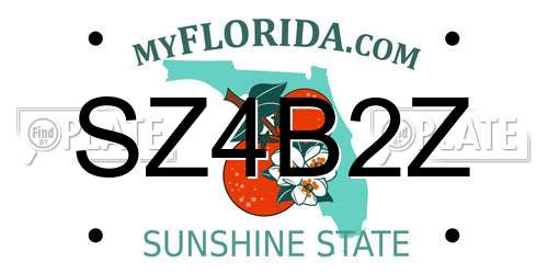 SZ4B2Z Florida License Plate