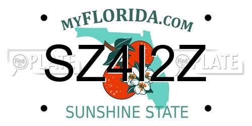 SZ4I2Z Florida License Plate