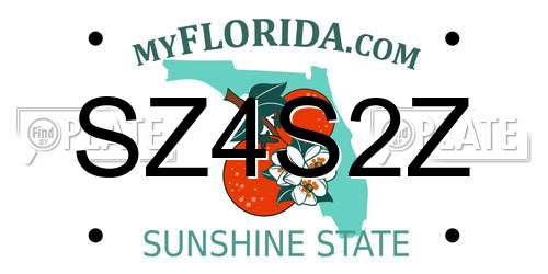 SZ4S2Z Florida License Plate