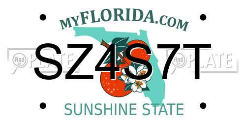 SZ4S7T Florida License Plate